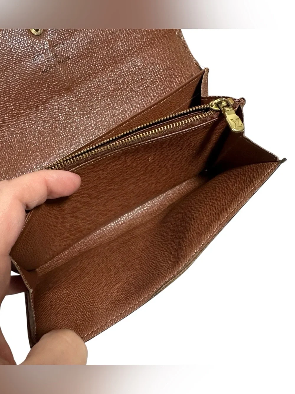 Louis Vuitton Sarah Monogram Leather Long Wallet on Chain